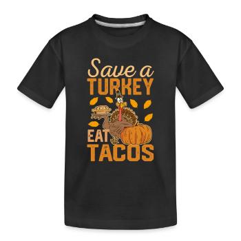 Save A Turkey Mangez des tacos mexicains drôles de Thanksgiving - T-shirt bio Premium Enfant - noir - Devant