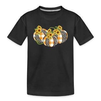 Citrouille à carreaux léopard Thanksgiving Halloween Automne - T-shirt bio Premium Enfant - noir - Devant