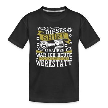 Werkstatt Outfit Automechaniker - Kinder Premium Bio T-Shirt - Schwarz - Vorne