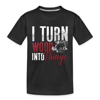 Tournage sur bois Je transforme le bois en choses Travail du bois - T-shirt bio Premium Enfant - noir - Devant