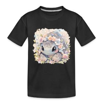 Schildkröte Echse Schildkröte Baby Schildkröten - Kinder Premium Bio T-Shirt - Schwarz - Vorne