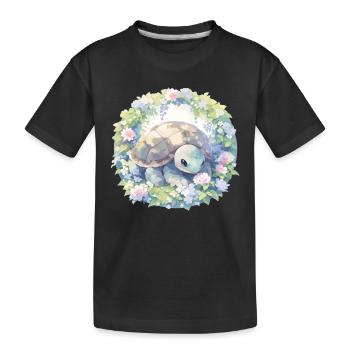 Tortue Lézard Tortue Bébés Tortues - T-shirt bio Premium Enfant - noir - Devant
