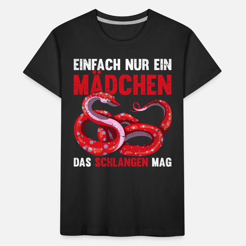 Einfach nur ein Mädchen das Schlangen mag Schlange Kinder Premium Bio T-Shirt