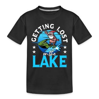 Se perdre sur le bateau à moteur jet skieur du lac - T-shirt bio Premium Enfant - noir - Devant