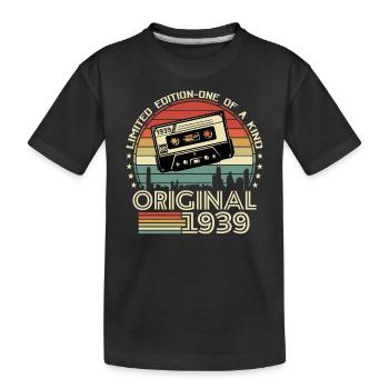 Vintage 1939 Geschenk - Kinder Premium Bio T-Shirt - Schwarz - Vorne