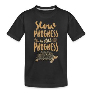 Tortue de mer Tortue Progrès lents - T-shirt bio Premium Enfant - noir - Devant
