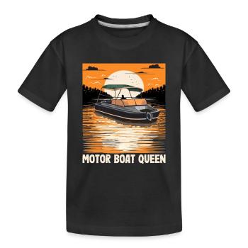 Pontoon Queen Motorboating Boat Parade Bateau à moteur Bateau à moteur - T-shirt bio Premium Enfant - noir - Devant