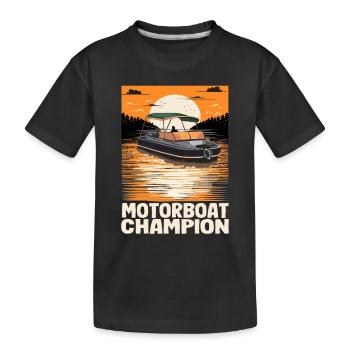 Motorboat Champion Lake Life Boat Parade Champ - Kinder Premium Bio T-Shirt - Schwarz - Vorne