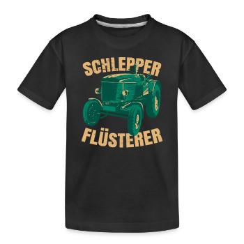 Schlepper Flüsterer - Kinder Premium Bio T-Shirt - Schwarz - Vorne
