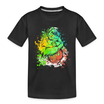Splash Art Singe Bornéo Orang-outan - T-shirt bio Premium Enfant - noir - Devant
