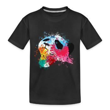 Splash Art Riesenpanda Pandabär Großer Panda - Kinder Premium Bio T-Shirt - Schwarz - Vorne