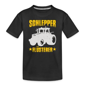 Schlepper Flüsterer - Kinder Premium Bio T-Shirt - Schwarz - Vorne