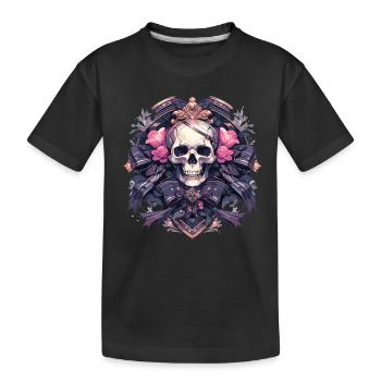 Crâne Crâne Crânes Crâne Squelette - T-shirt bio Premium Enfant - noir - Devant