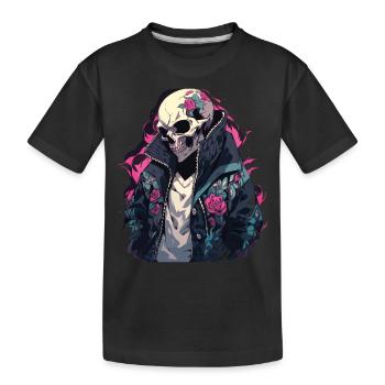 Crâne Crâne Crânes Crâne Squelette - T-shirt bio Premium Enfant - noir - Devant