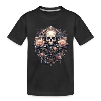 Crâne Crâne Crânes Crâne Squelette - T-shirt bio Premium Enfant - noir - Devant
