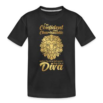 Horoscope astrologique du signe du zodiaque Lion - T-shirt bio Premium Enfant - noir - Devant