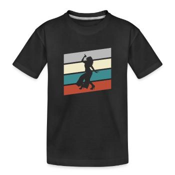 Singing Retro - Kids' Premium Organic T-Shirt - black - Front