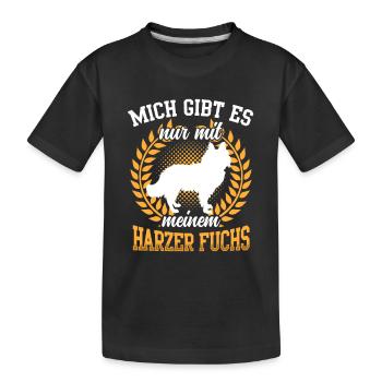 Nur mit Harzer Fuchs altdeutscher Hütefuchs - Kinder Premium Bio T-Shirt - Schwarz - Vorne