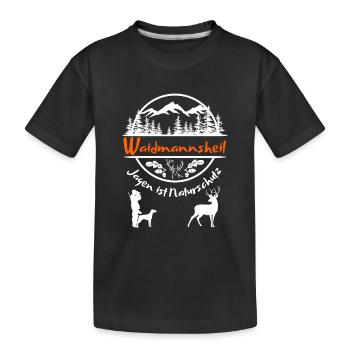 Jäger-Waidmannsheil-Jagen ist Naturschutz - Kinder Premium Bio T-Shirt - Schwarz - Vorne