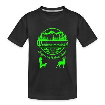 Jäger-Waidmannsheil-Jagen ist Naturschutz - Kinder Premium Bio T-Shirt - Schwarz - Vorne