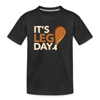 C’est le jour des jambes Fun Workout Turkey - T-shirt bio Premium Enfant - noir - Devant