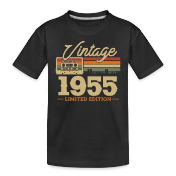 Original 1955 Vintage Geburtstags-Retro - Kinder Premium Bio T-Shirt - Schwarz - Vorne