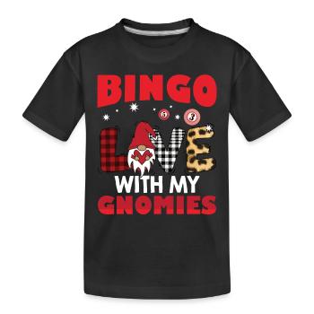 Bingo Liebe Mit Meinen Gnomies Buffalo Plaid Bingo - Kinder Premium Bio T-Shirt - Schwarz - Vorne