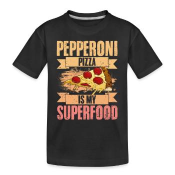 Pepperoni Pizza Retro Superfood Pizza Manger pour - T-shirt bio Premium Enfant - noir - Devant