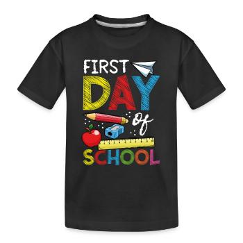 Erster Schultag - Kinder Premium Bio T-Shirt - Schwarz - Vorne