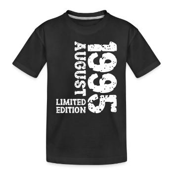1995 August Limited Edition 28. Geburtstag Outfit - Kinder Premium Bio T-Shirt - Schwarz - Vorne