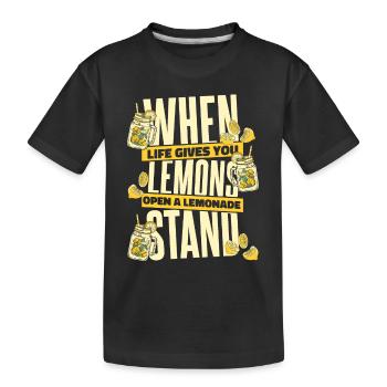 Quand la vie vous donne des citrons Open Stand de limonade - T-shirt bio Premium Enfant - noir - Devant