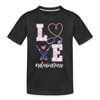 Niedliche Infusionskrankenschwester Valentinstag - Kinder Premium Bio T-Shirt - Schwarz - Vorne