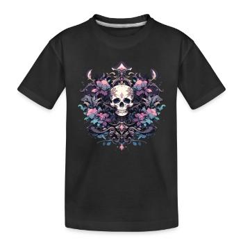 Crâne Crâne Crânes Crâne Squelette - T-shirt bio Premium Enfant - noir - Devant