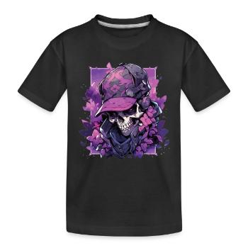 Crâne Crâne Crânes Crâne Squelette - T-shirt bio Premium Enfant - noir - Devant
