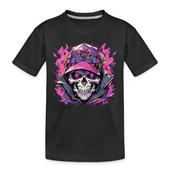 Crâne Crâne Crânes Crâne Squelette - T-shirt bio Premium Enfant - noir - Devant