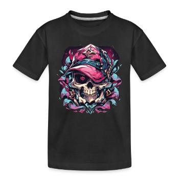 Crâne Crâne Crânes Crâne Squelette - T-shirt bio Premium Enfant - noir - Devant