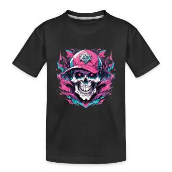 Crâne Crâne Crânes Crâne Squelette - T-shirt bio Premium Enfant - noir - Devant