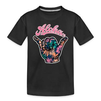 2 Aloha Shaka - T-shirt bio Premium Enfant - noir - Devant