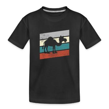 Dromedary Retro - Kids' Premium Organic T-Shirt - black - Front
