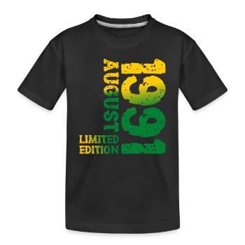 1991 August Limited Edition 32. Geburtstag Outfit - Kinder Premium Bio T-Shirt - Schwarz - Vorne