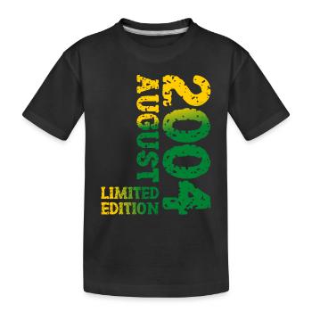 2004 August Limited Edition 19. Geburtstag Outfit - Kinder Premium Bio T-Shirt - Schwarz - Vorne