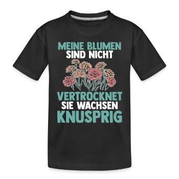 Gartenarbeit Hobbygärtner Gärtner Garten - Kinder Premium Bio T-Shirt - Schwarz - Vorne
