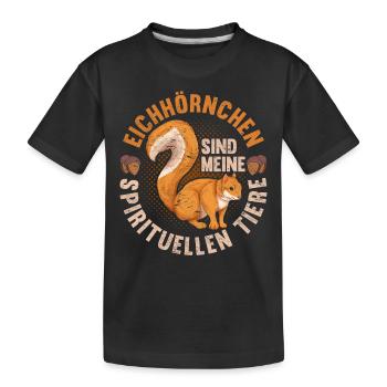 Tier Eichhörnchen sind meine spirituellen Tiere - Kinder Premium Bio T-Shirt - Schwarz - Vorne