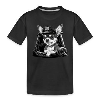 Chihuahua | Polizei Polizist Polizistin Hut - Kinder Premium Bio T-Shirt - Schwarz - Vorne