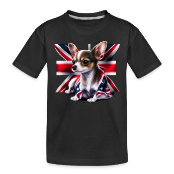 Chihuahua - Großbritannien England Flagge Farben - Kinder Premium Bio T-Shirt - Schwarz - Vorne