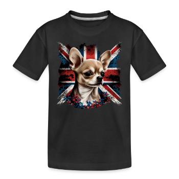 Chihuahua - Großbritannien England Flagge Farben - Kinder Premium Bio T-Shirt - Schwarz - Vorne