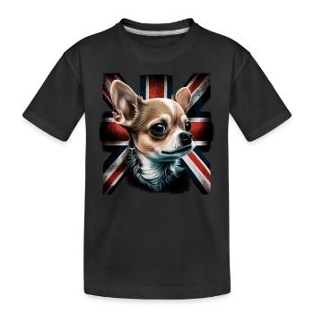 Chihuahua - Großbritannien England Flagge Farben - Kinder Premium Bio T-Shirt - Schwarz - Vorne