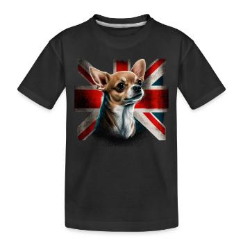 Chihuahua - Großbritannien England Flagge Farben - Kinder Premium Bio T-Shirt - Schwarz - Vorne