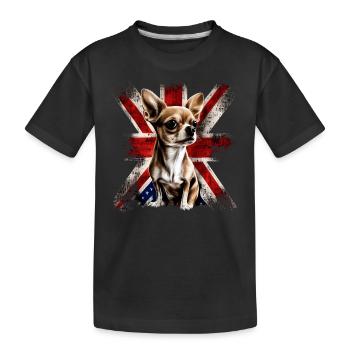 Chihuahua - Großbritannien England Flagge Farben - Kinder Premium Bio T-Shirt - Schwarz - Vorne