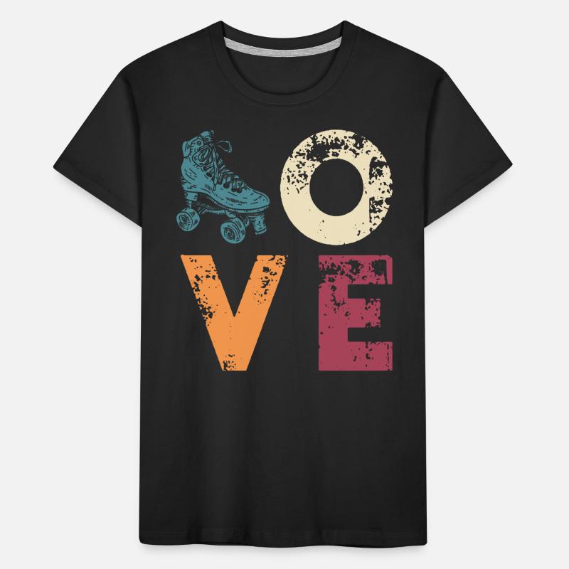 Retro Rollerskate Love - 70s Roller Skating Kids' Premium Organic T-Shirt